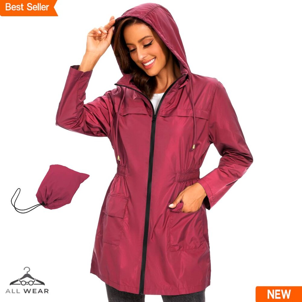 Waterproof Raincoat Lightweight Packable Hooded T… - image 1